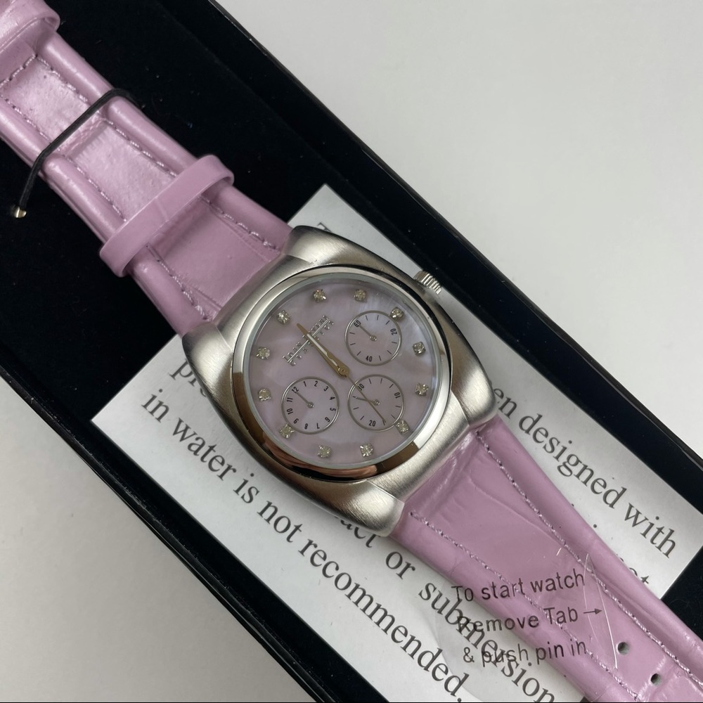 Pink\light Purple & Silver Three Dial Watch - Picture 3 of 8